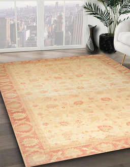 Machine Washable Abstract Orange Rug in a Family Room, wshabs34