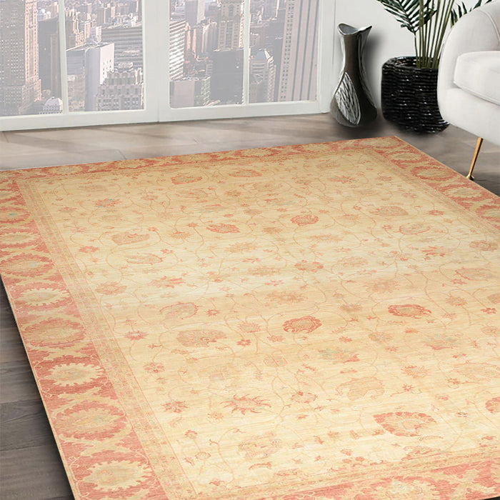 Machine Washable Abstract Orange Rug in a Family Room, wshabs34