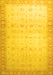 Machine Washable Oriental Yellow Traditional Rug, wshabs34yw