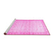 Sideview of Machine Washable Oriental Pink Traditional Rug, wshabs34pnk