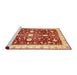 Sideview of Machine Washable Abstract Mustard Yellow Rug, wshabs350