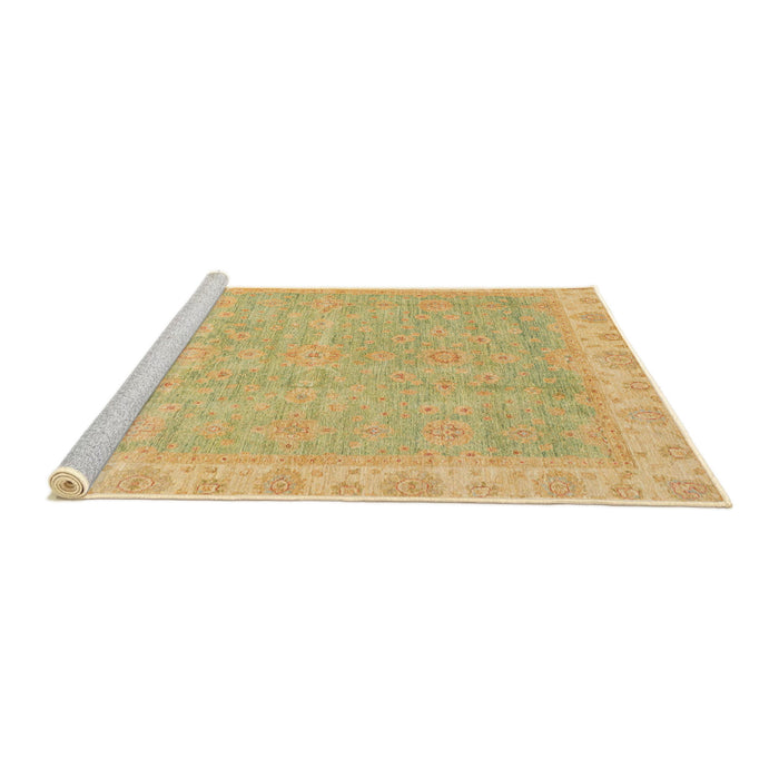 Sideview of Machine Washable Abstract Yellow Rug, wshabs3500