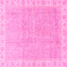 Square Machine Washable Oriental Pink Traditional Rug, wshabs3500pnk