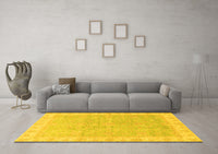 Machine Washable Oriental Yellow Traditional Rug, wshabs3500yw