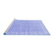 Sideview of Machine Washable Oriental Blue Traditional Rug, wshabs3500blu