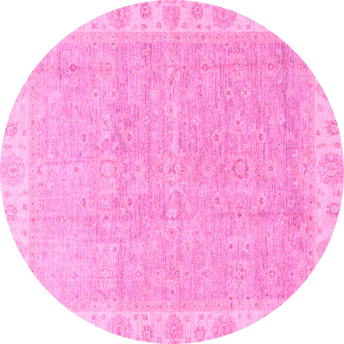 Round Oriental Pink Traditional Rug, abs3500pnk
