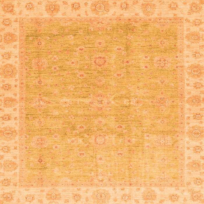Square Oriental Orange Traditional Rug, abs3500org