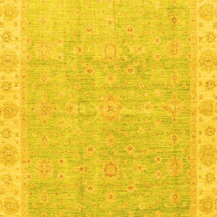 Machine Washable Oriental Yellow Traditional Rug, wshabs3500yw