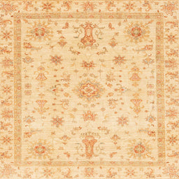 Square Abstract Orange Oriental Rug, abs3501