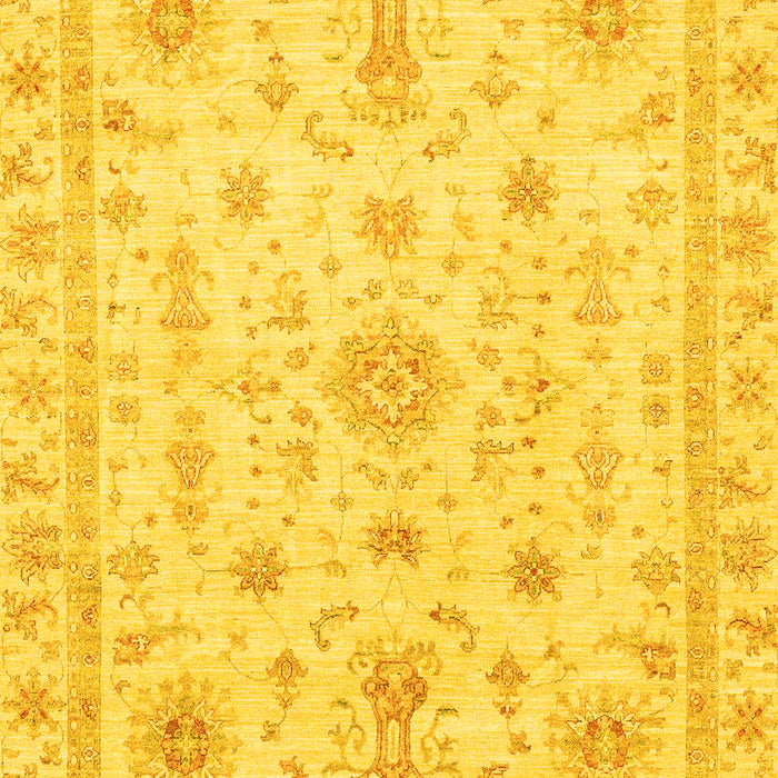 Machine Washable Oriental Yellow Traditional Rug, wshabs3501yw