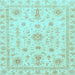 Square Oriental Light Blue Traditional Rug, abs3501lblu