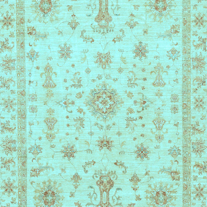 Machine Washable Oriental Light Blue Traditional Rug, wshabs3501lblu