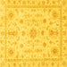 Square Machine Washable Oriental Yellow Traditional Rug, wshabs3501yw