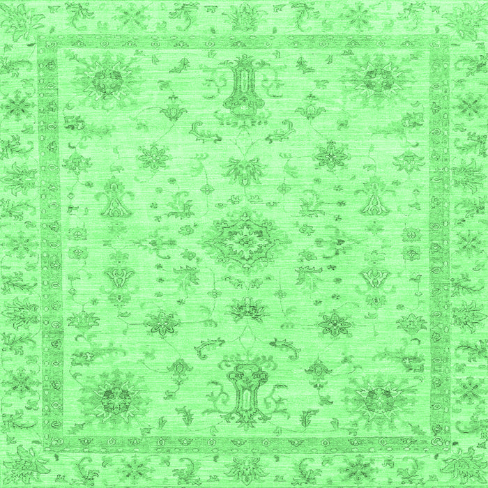 Square Oriental Emerald Green Traditional Rug, abs3501emgrn
