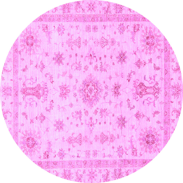 Round Machine Washable Oriental Purple Traditional Area Rugs, wshabs3501pur