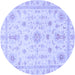 Round Oriental Blue Traditional Rug, abs3501blu