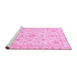 Sideview of Machine Washable Oriental Pink Traditional Rug, wshabs3501pnk