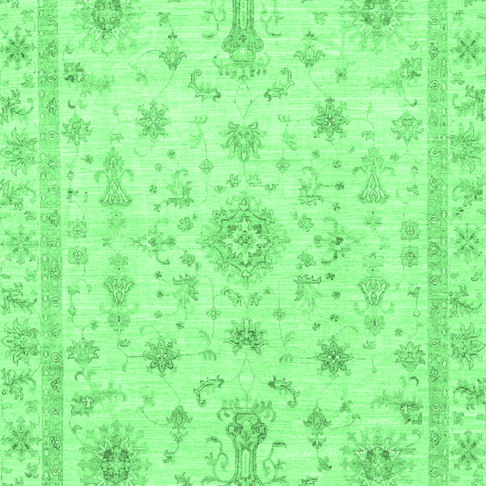 Machine Washable Oriental Emerald Green Traditional Area Rugs, wshabs3501emgrn