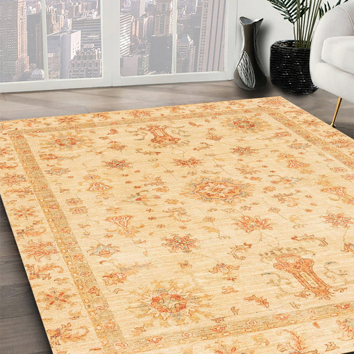 Machine Washable Abstract Orange Rug in a Family Room, wshabs3501
