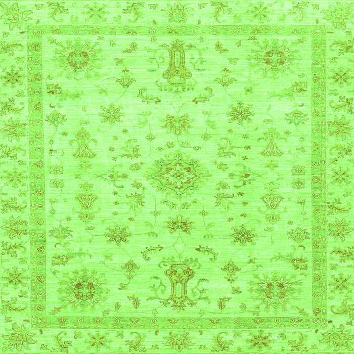 Square Machine Washable Oriental Green Traditional Area Rugs, wshabs3501grn