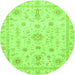 Round Oriental Green Traditional Rug, abs3501grn