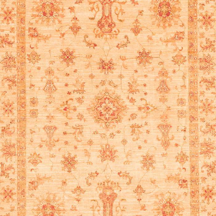Machine Washable Oriental Orange Traditional Area Rugs, wshabs3501org