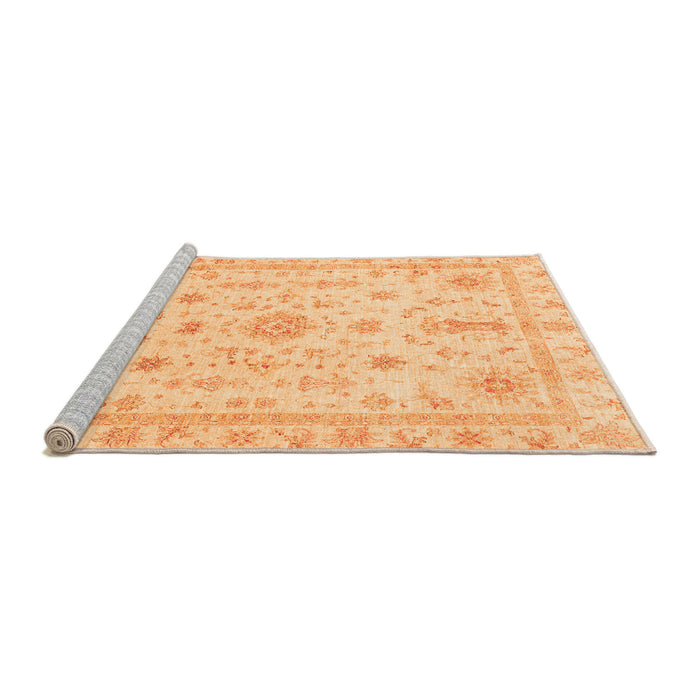 Sideview of Machine Washable Oriental Orange Traditional Area Rugs, wshabs3501org