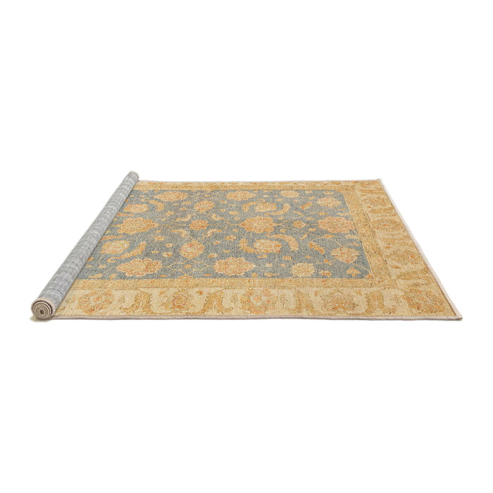 Sideview of Machine Washable Abstract Yellow Rug, wshabs3502