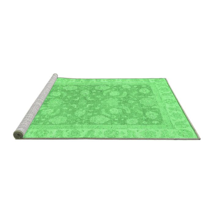 Sideview of Machine Washable Oriental Emerald Green Traditional Area Rugs, wshabs3502emgrn
