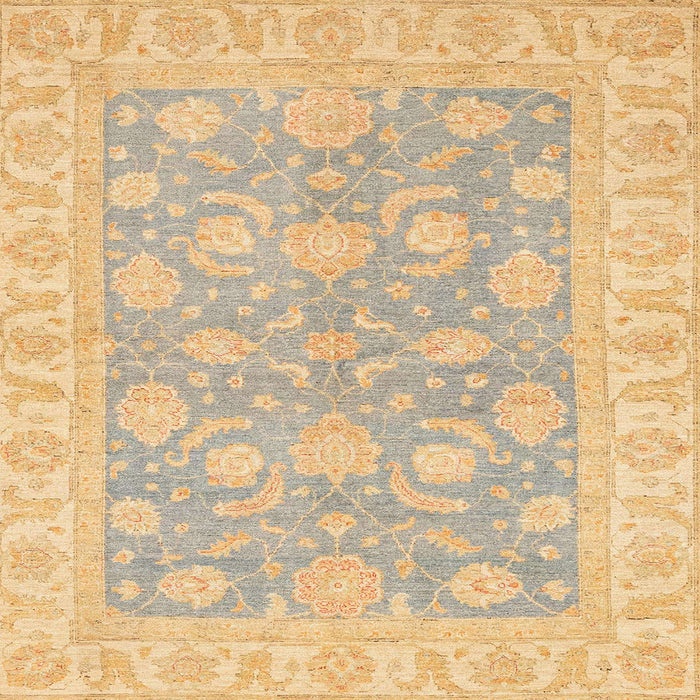 Square Abstract Yellow Oriental Rug, abs3502