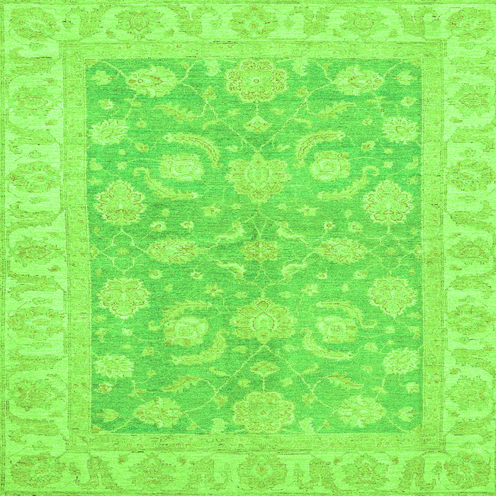 Square Oriental Green Traditional Rug, abs3502grn