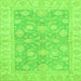 Square Oriental Green Traditional Rug, abs3502grn