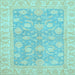 Square Oriental Light Blue Traditional Rug, abs3502lblu