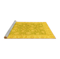 Machine Washable Oriental Yellow Traditional Rug, wshabs3502yw