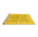 Machine Washable Oriental Yellow Traditional Rug in a Living Room, wshabs3502yw