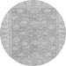 Round Oriental Gray Traditional Rug, abs3502gry