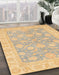 Abstract Yellow Oriental Rug in Family Room, abs3502