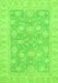 Machine Washable Oriental Green Traditional Area Rugs, wshabs3502grn