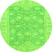 Round Oriental Green Traditional Rug, abs3502grn