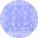 Round Oriental Blue Traditional Rug, abs3502blu