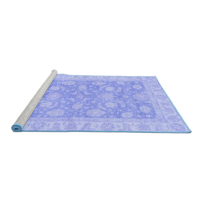 Sideview of Machine Washable Oriental Blue Traditional Rug, wshabs3502blu