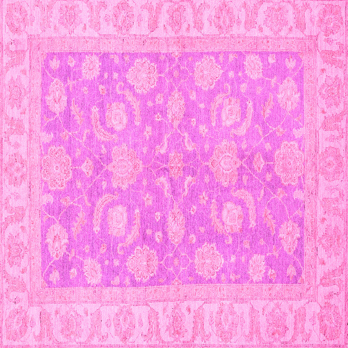 Square Machine Washable Oriental Pink Traditional Rug, wshabs3502pnk