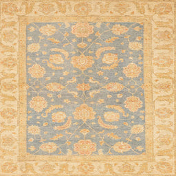 Square Machine Washable Abstract Yellow Rug, wshabs3502