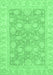 Machine Washable Oriental Emerald Green Traditional Area Rugs, wshabs3502emgrn