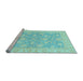 Sideview of Machine Washable Oriental Light Blue Traditional Rug, wshabs3502lblu