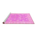 Sideview of Machine Washable Oriental Pink Traditional Rug, wshabs3502pnk