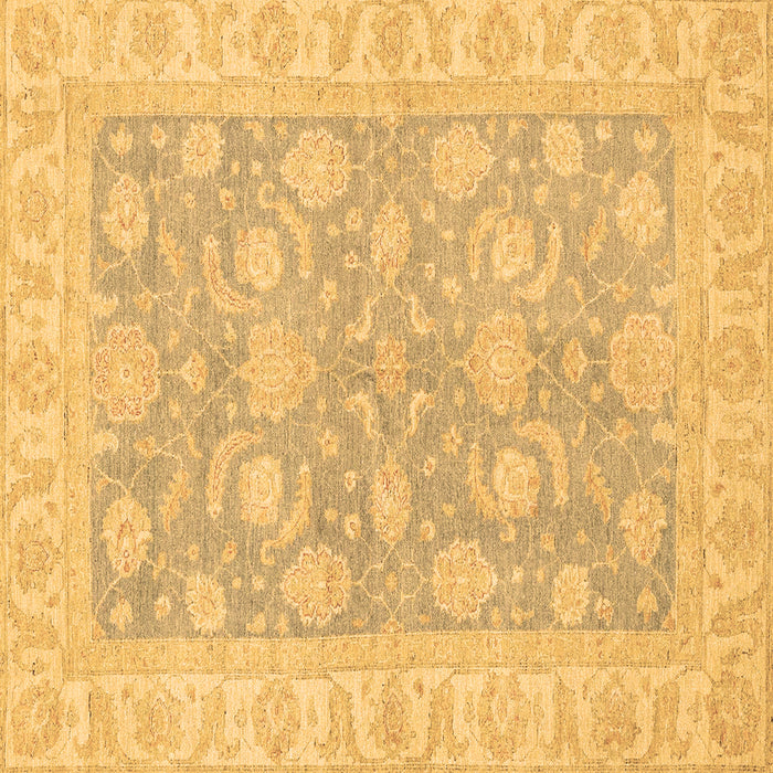 Square Machine Washable Oriental Brown Traditional Rug, wshabs3502brn