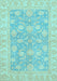 Machine Washable Oriental Light Blue Traditional Rug, wshabs3502lblu