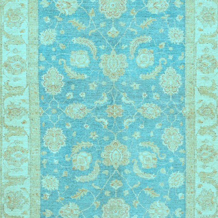 Machine Washable Oriental Light Blue Traditional Rug, wshabs3502lblu