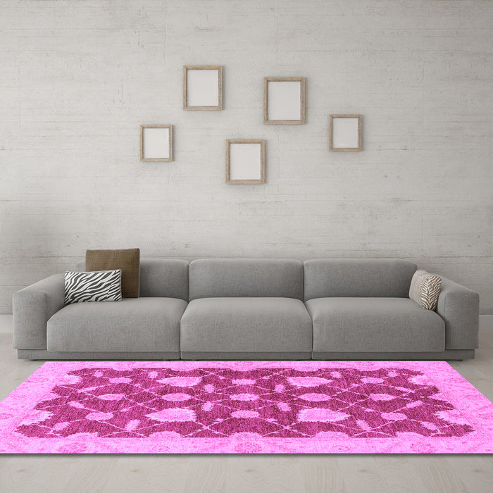 Machine Washable Abstract Purple Modern Area Rugs in a Living Room, wshabs3503pur